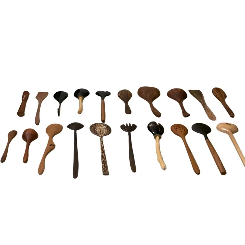 Handcrafted, Sustainable Teakwood‎ Cooking Utensil Set Of 20 Pieces, Durable